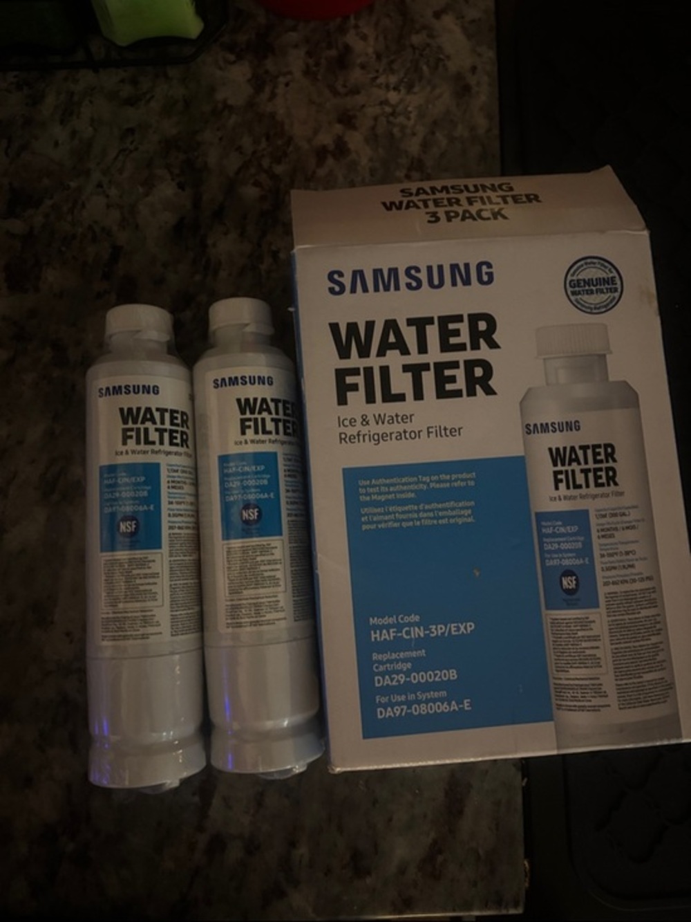 Samsung White Water Filter 2 Pack for Ice & Water Refrigerators